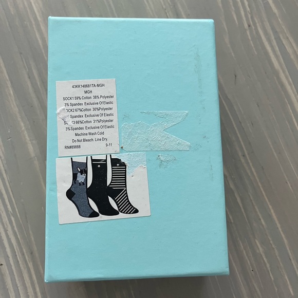 Kate Spade Antoine French Bulldog Crew Socks - Set of 3 - Picture 2 of 2